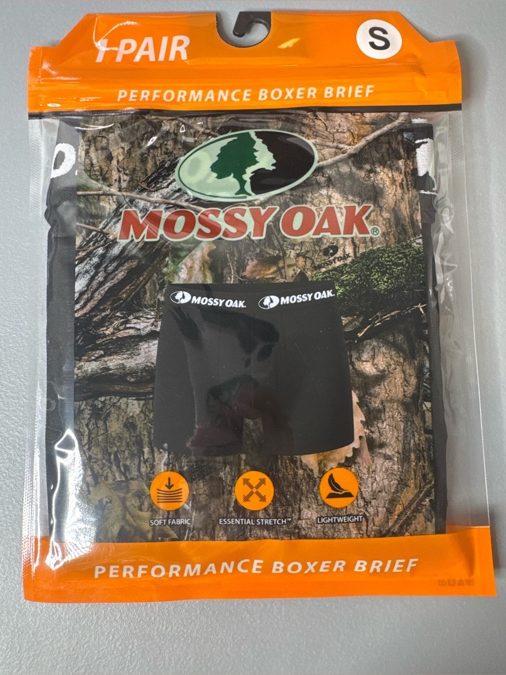 Mossy Oak Performance Boxer Briefs small lightweight stretch tag free flat seam